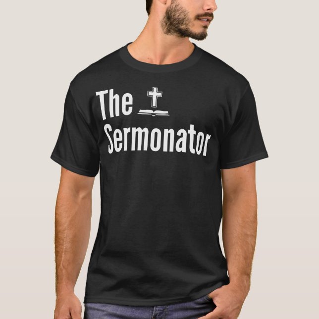 O Sermonador Camisa Pastor Engraçado (Frente)