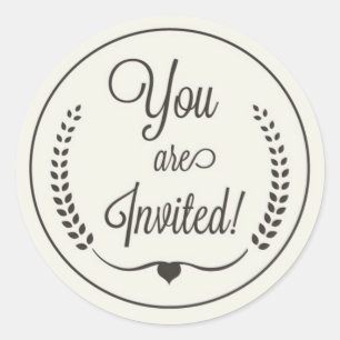O seu adesivo redondo clássico convidado