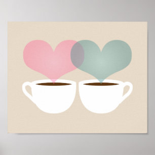 O seu e o meu café Mugs no Love Art Impressão