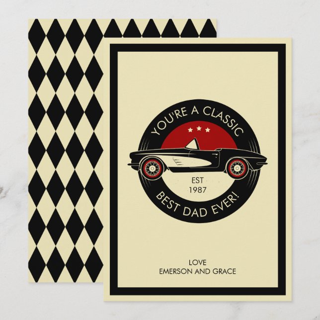 O seu é um cartão de Dia de os pais clássico do me (Frente/Verso)