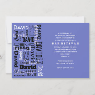 O SEU NOME Bar Bat Mitzvah Convite