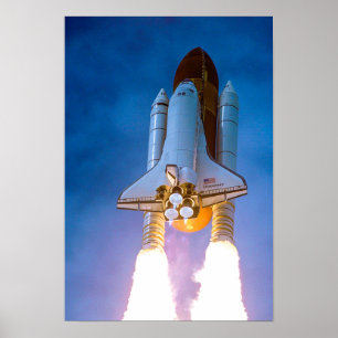 O Shuttle do Espaço decola para o poster do espa