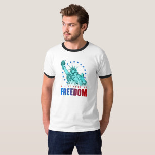 O Símbolo da Liberdade   T-Shirt Ringer de uso mas