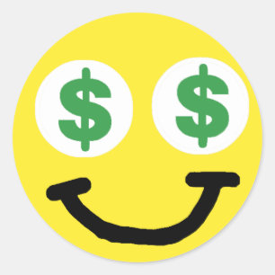 O sinal de dólar Eyes a etiqueta