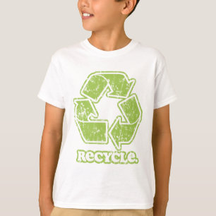 O sinal do reciclar do vintage caçoa o t-shirt