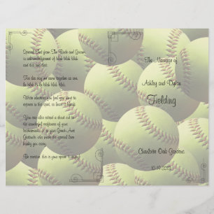 O softball ostenta o programa do casamento do tema