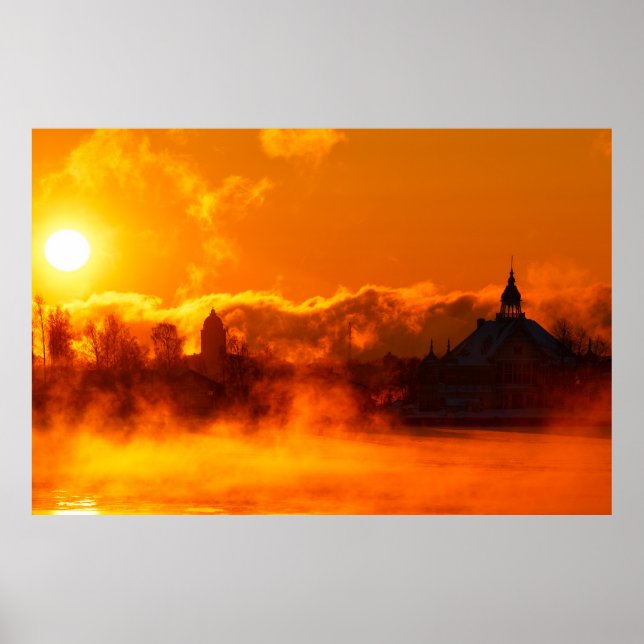 O sol escaldante da manhã em Helsínquia poster (Frente)