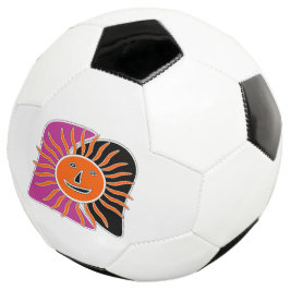 O sorridente rosto do sol bola de futebol