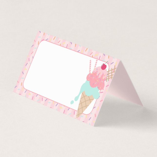 O sorvete Sundae Herda as Cartões Scoop Place (Frente)