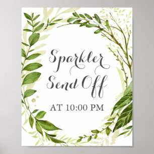 O Sparkler verde da grinalda envia fora do poster