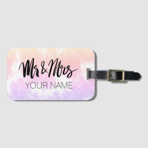 O Sr. e a Sra. Typografia, etiqueta de bagagem par