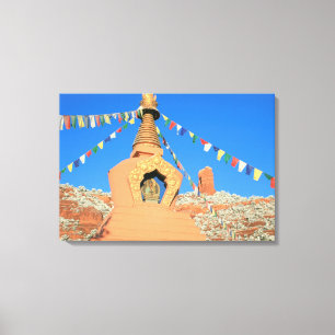 O stupa budista no vermelho balança canvas