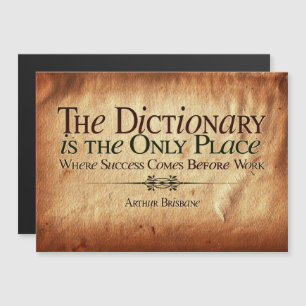 O sucesso vem antes do cartão magnético de trabalh