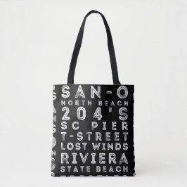 O surf do SC mancha o bolsa preto