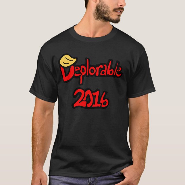 O t-shirt 2016 dos homens deploráveis (Frente)
