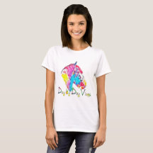 O t-shirt básico das mulheres com cavalo