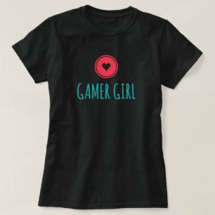 O t-shirt básico das mulheres da menina do Gamer
