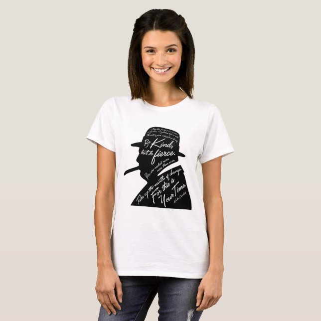 O t-shirt básico das mulheres de Churchill (Frente Completa)