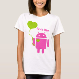 O t-shirt básico das mulheres do Android