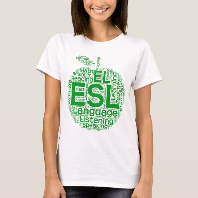 O t-shirt básico das mulheres do ESL (Frente)