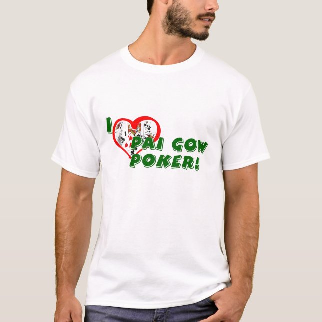 O t-shirt básico do amante do póquer de Pai Gow (Frente)