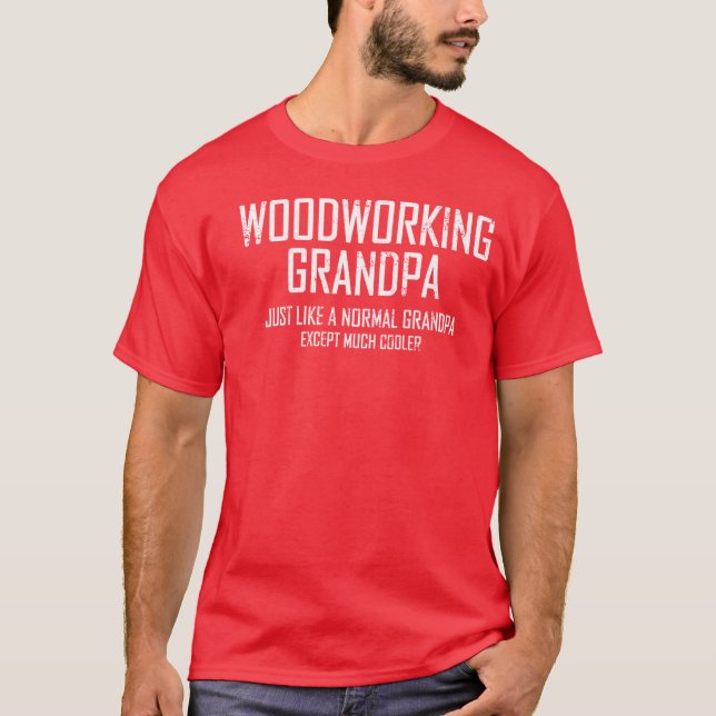 O t-shirt básico dos homens do vovô do Woodworking (Frente)