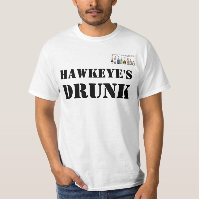 O t-shirt bêbedo de Hawkeye (Frente)