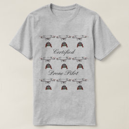 O t-shirt certificado do piloto do zangão