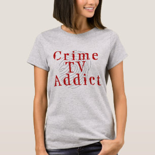 O t-shirt cinzento das mulheres do viciado da tev
