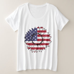 O t-shirt com EUA embandeira o girassol, 4o de
