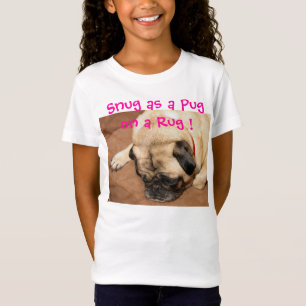 O t-shirt da menina com Ernie o pug confortável n