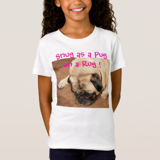 O t-shirt da menina com Ernie o pug confortável na