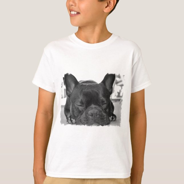 O t-shirt da menina do buldogue francês (Frente)