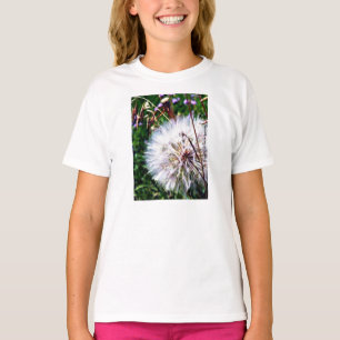 o t-shirt da menina do dente-de-leão