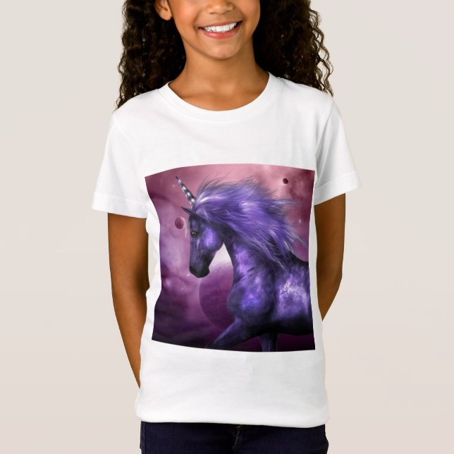 O t-shirt da menina do unicórnio (Frente)