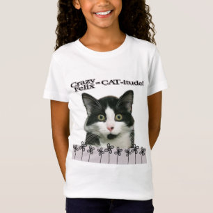 O t-shirt da menina louca do Gato-itude de Felix