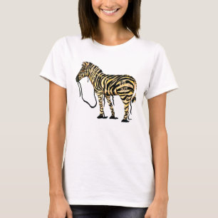 O t-shirt da mulher da zebra da esperança do EDS
