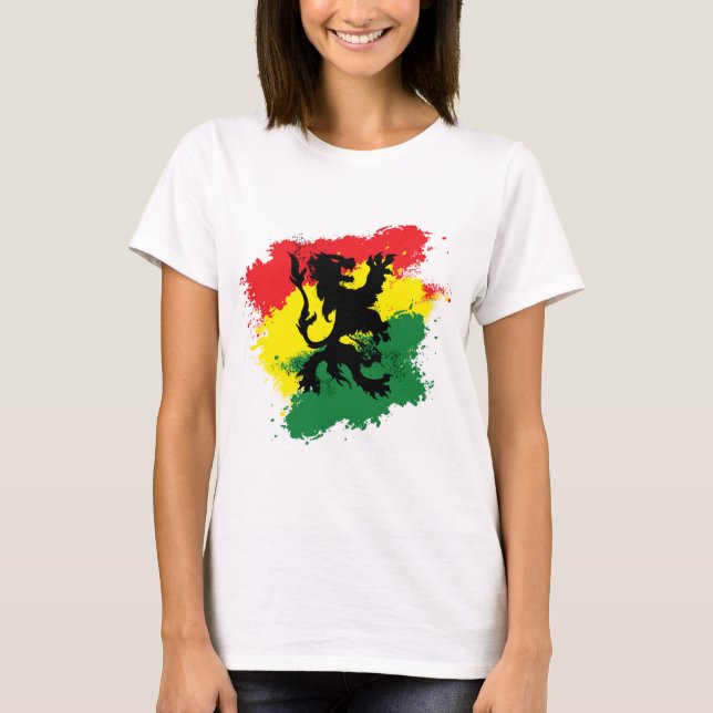 O t-shirt da mulher de Rasta: Leão de Judah (Frente)