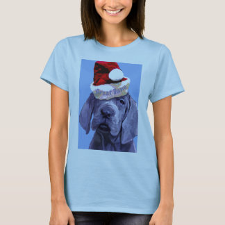 O t-shirt da mulher do Natal do filhote de