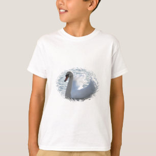 O t-shirt das crianças da cisne da trombeta