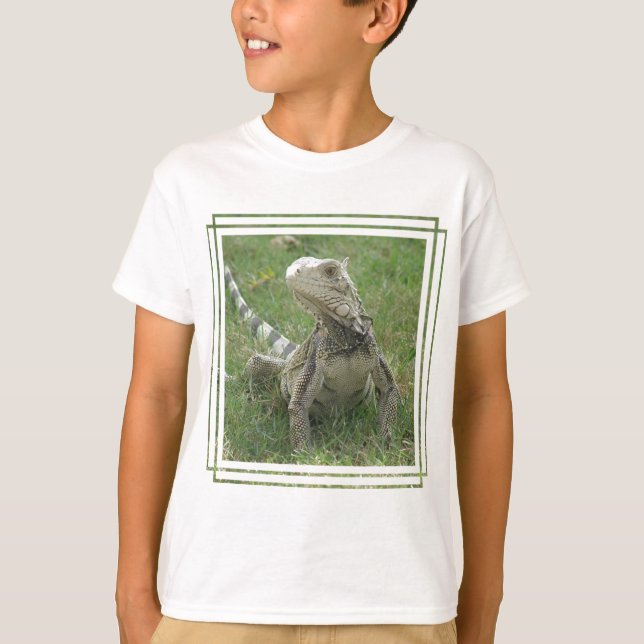 O t-shirt das crianças da iguana (Frente)