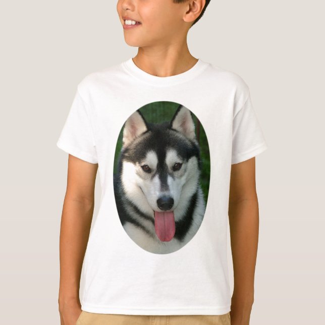 O t-shirt das crianças do cão de trenó (Frente)