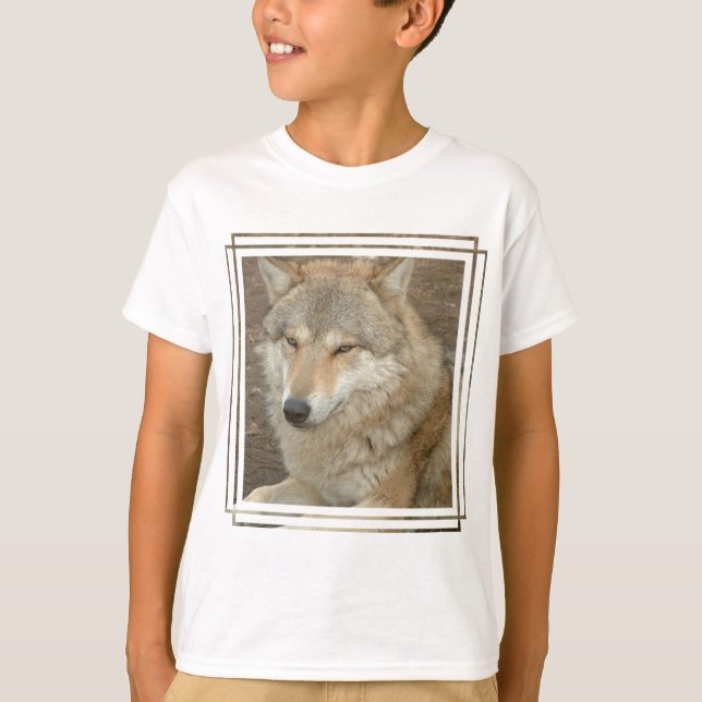 O t-shirt das crianças do lobo (Frente)