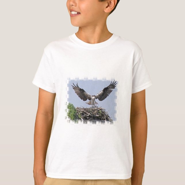 O t-shirt das crianças do ninho do Osprey (Frente)