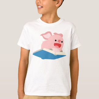 O t-shirt das crianças do porco do livro e dos