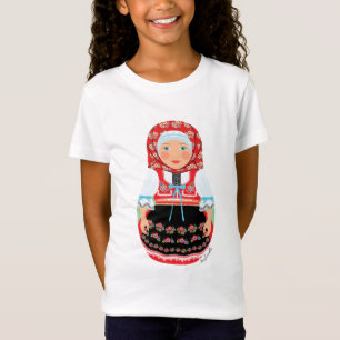 O t-shirt das meninas checas de Matryoshka da