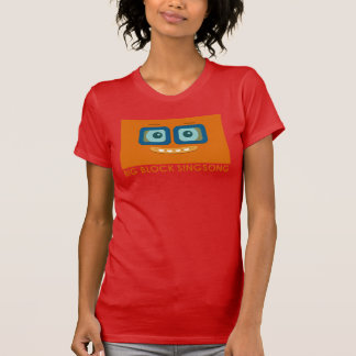 O t-shirt das mulheres alaranjadas da banda do