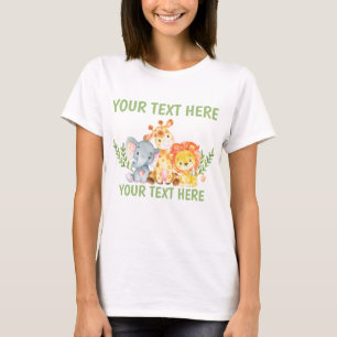 O t-shirt das mulheres animais do jardim zoológic