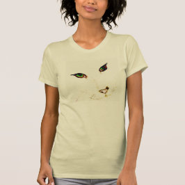 O t-shirt das mulheres bonitas dos olhos de gato