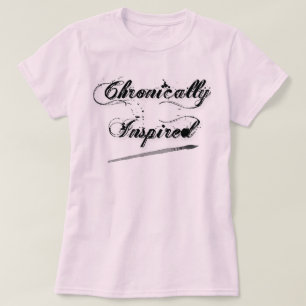 O t-shirt das mulheres Cursive crônica inspiradas